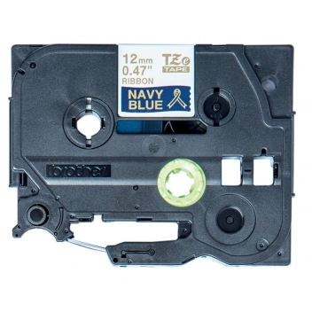 18700005 - 4977766770439 - Brother - Cartouche ruban Brother 12mm Tissu Doré sur bleu navy TZe-RN34 - 2
