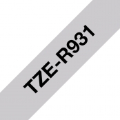 Cartouche ruban Brother 12mm Tissu Noir sur argenté TZe-R931