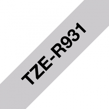 18700010 - 4977766802383 - Brother - Cartouche ruban Brother 12mm Tissu Noir sur argenté TZe-R931 - 3