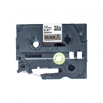 18700010 - 4977766802383 - Brother - Cartouche ruban Brother 12mm Tissu Noir sur argenté TZe-R931 - 2