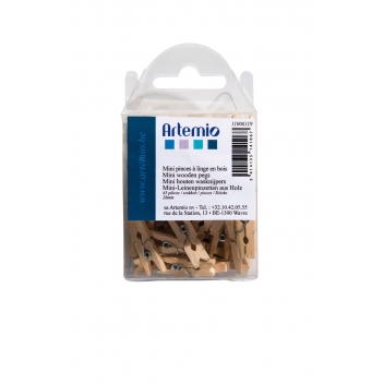 11006119 - 5414135141067 - Artémio - Pinces à linge en bois mini 2,6cm 45 pièces