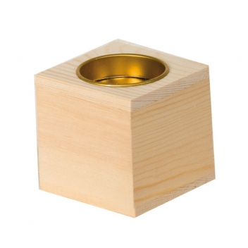 14001058 - 5414135034147 - Artémio - Bougeoir cubique en Bois