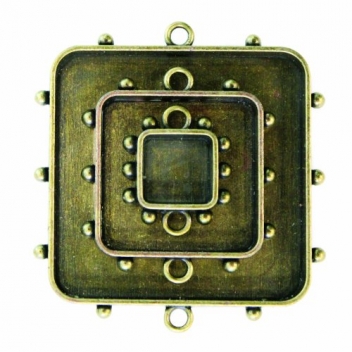 18002961 - 0879216018150 - Spellbinders - Support en métal bronze carré 3 pièces