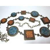 Support en métal bronze rond martelé 3 pièc.