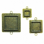 Support en métal bronze carré martelé 3 pièces
