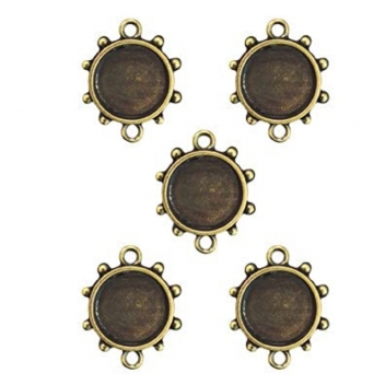 18002970 - 0879216019966 - Spellbinders - Support en métal bronze rond 5 pièces