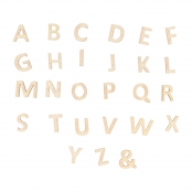 Alphabet en Bois Lettres majuscules (13 mm) Plateau