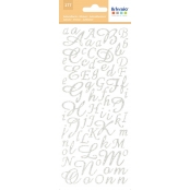 Sticker Alphabet script Argenté pailleté 177 lettres