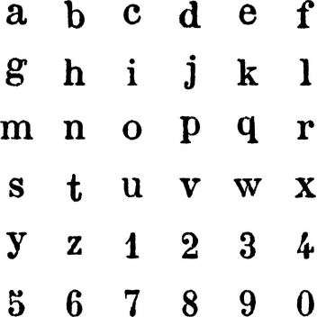 10004054 - 5414135102617 - Artémio - Tampon en bois Lettres et chiffres Minuscule