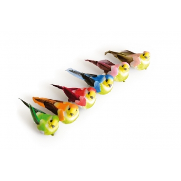 13001021 - 5414135084203 - Artémio - Oiseaux décoratifs mini (sur pince) 6 pièces - 2
