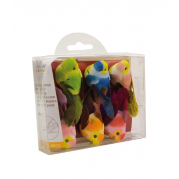 13001021 - 5414135084203 - Artémio - Oiseaux décoratifs mini (sur pince) 6 pièces