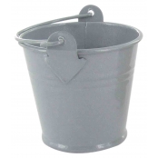 Seau en métal argent  Ø 6,5 cm x H 6,2 cm