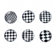 Magnets mini Damier noir et blanc 1,8 cm x6 pièces