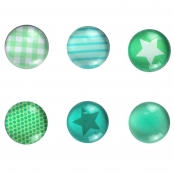 Magnets mini Vert 1,8 cm x6 pièces