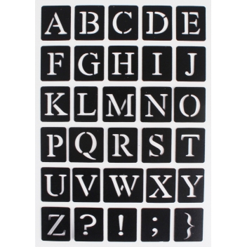 5150 - 3700443551509 - MegaCrea DIY - Pochoir adhésif Alphabet droit 14x20 cm