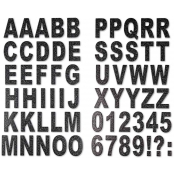 Stickers carton alphabet chiffres 3,5 cm noir x 63 pièces