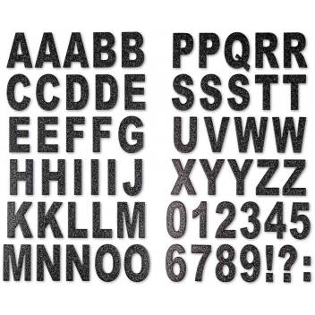 4373 - 3700443543733 - MegaCrea DIY - Stickers carton alphabet chiffres 3,5 cm noir x 63 pièces
