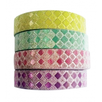 3967 - 3700443539675 - MegaCrea DIY - Rubans adhésif Glitter Paillette Losange 1 cm 4 pièces