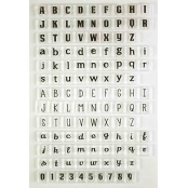 Tampon transparent 5 à 7 mm Alphabet chiffres 114 pièces