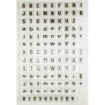 4643 - 3700443546437 - MegaCrea DIY - Tampon transparent 5 à 7 mm Alphabet chiffres 114 pièces - 2