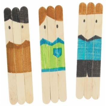 7802 - 3700443578025 - MegaCrea DIY - Mini Bâtonnets en bois Naturel 0,5 x 5,5 cm Ep 2 mm x 200 pièces - 2