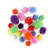 Pompons Pailletés glitter 1,5 à 2,2 cm Assortiment x25