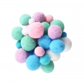 Pompons pastel 1 à 2,2 cm Assortiment 120 pièces