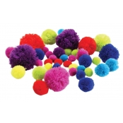 Pompons S M L de 1,5 à 5,5 cm Assortiment 45 pièces