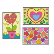 Cartes à gratter 10x15 cm Coeurs 3 pièces Activités manuelles Enfant