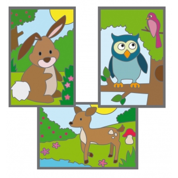 8161 - 3700443581612 - MegaCrea DIY - Cartes à gratter 10x15 cm La forêt 3 pièces Activités manuelles Enfant