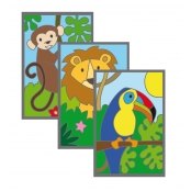 Cartes à gratter 10x15 cm La jungle 3 pièces Activités manuelles Enfant
