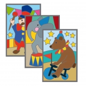 Cartes à gratter 10x15 cm Le cirque 3 pièces Activités manuelles Enfant