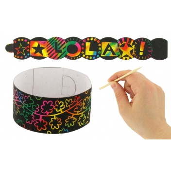 8164 - 3700443581643 - MegaCrea DIY - Bracelets à gratter 23 x 3 cm 4 pièces