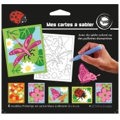 Cartes sable ou paillette Printemps x 6 pièces Activités manuelles Enfant