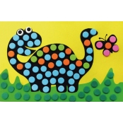 Mosaïque mousse kit dinosaure 16,5 x 10,5 cm Activités manuelles enfant