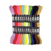 Fil bracelet brésilien Echeveaux de coton 12 couleurs vives