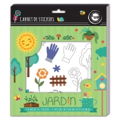 Stickers à colorier 3 à 13 cm Jardin 8 feuilles