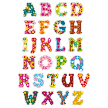 6101 - 3700443561010 - MegaCrea DIY - Gommettes alphabet 2 de 3 à 4 cm x 52 pièces