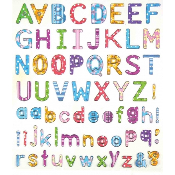 4367 - 3700443543672 - MegaCrea DIY - Stickers alphabet pois et rayures de 0,5 à 2 cm x 67 pièces - 2
