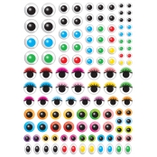 Gommettes yeux couleurs de 0,8 à 2 cm 240 pièces