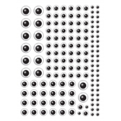 Gommettes yeux noir et blanc de 0,8 à 2 cm 296 pièces