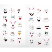 Stickers visages de 3 à 5 cm 30 pièces