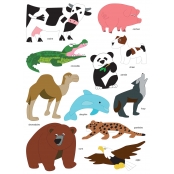Gommettes animaux 4 de 4,4 à 8,2 cm 22 pièces