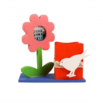 7065 - 3700443570654 - MegaCrea DIY - Pot à crayons en bois avec fleur 14 x 14 x 6 cm - 2