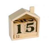 Calendrier perpétuel en bois Maison 7,3 x 3,4 x 7,8 cm