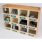 Commode en bois 12 cases porte-étiquettes 41,5 x 31 x 11 cm