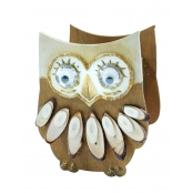 Tirelire en bois Hibou 11 x 9 x 7 cm