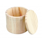 Boite en bois ronde 10,5 cm  H  9,3 cm