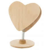 Marque place en bois ressort coeur 7,5 x 12,5 cm