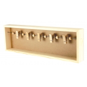 Cadre en bois pêle mêle cable et pinces 38,5 x 12 x 4 cm